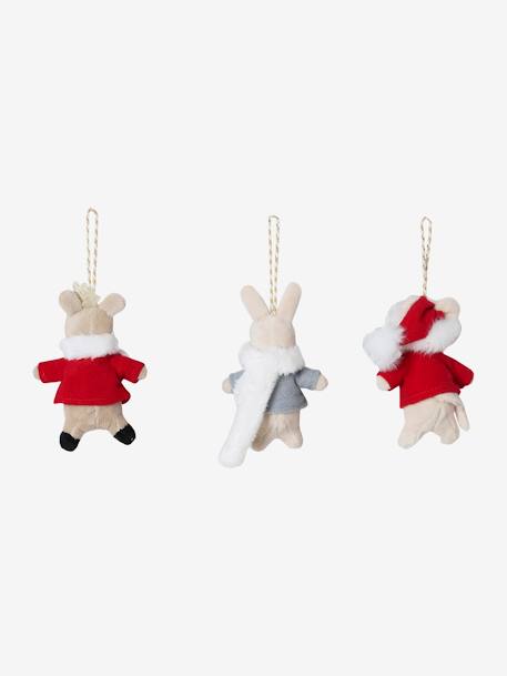 Set van 3 hangfiguren van de kerstman rood - vertbaudet enfant 