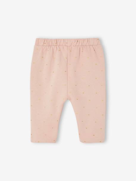 Fleece-pantalon voor meisjesbaby ecru+grijsblauw+koper met print+roze (poederkleur)+saliegroen - vertbaudet enfant 