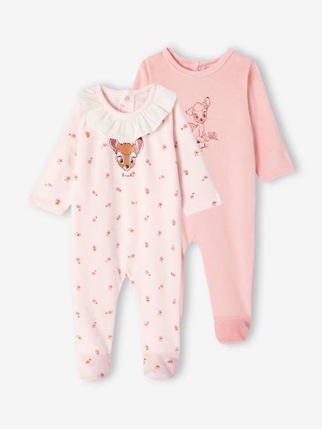 Set van 2 fluwelen slaappakjes voor baby's Disney® Bambi rozen - vertbaudet enfant 