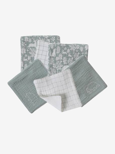 Set van 6 washandjes grijsblauw - vertbaudet enfant 