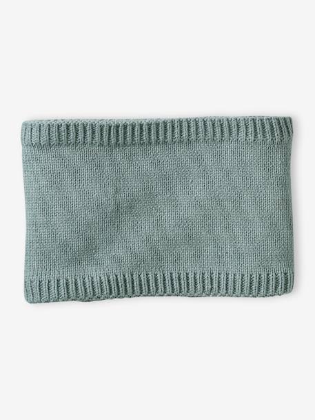 Set voor babyjongen met mutsje + snood + wanten BASICS blauwgroen - vertbaudet enfant 