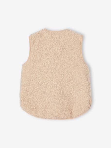 Mouwloos meisjesvest van sherpa beige - vertbaudet enfant 