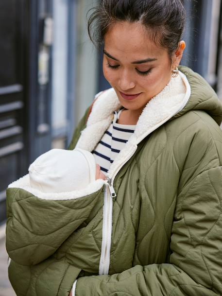 Omkeerbaar meegroeiend jack voor zwangerschap en het dragen van je baby ENVIE DE FRAISE kaki - vertbaudet enfant 