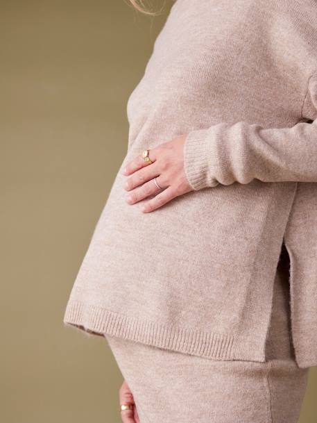 Set met trui en rok van tricot taupe - vertbaudet enfant 