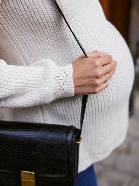 Omkeerbare trui voor/achter voor de zwangerschap en borstvoeding, meegroeiend antraciet+vanille - vertbaudet enfant 