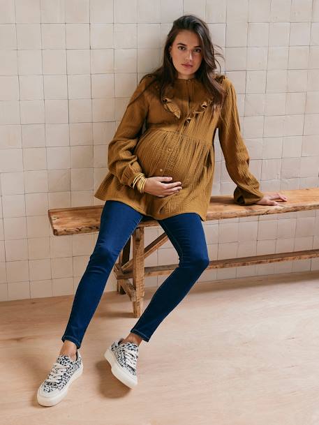 Skinny zwangerschapsjeans ongewassen denim+stone+zwart - vertbaudet enfant 