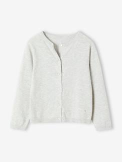 Meisje-Trui, vest, sweater-Meisjesvest Basics van fijn breisel