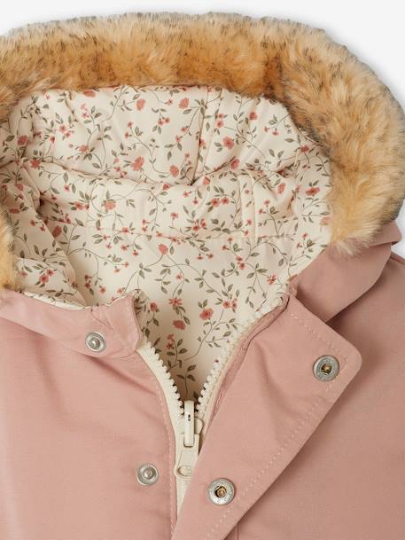 Omkeerbaar donsjack/parka voor baby oudroze - vertbaudet enfant 