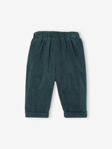 Fluwelen broek met fleece voering voor baby's dennen - vertbaudet enfant 