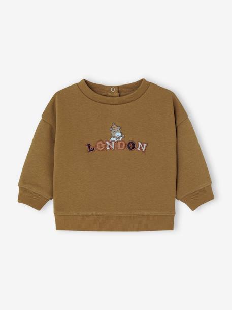 Sweatshirt jongensbaby London olijf - vertbaudet enfant 