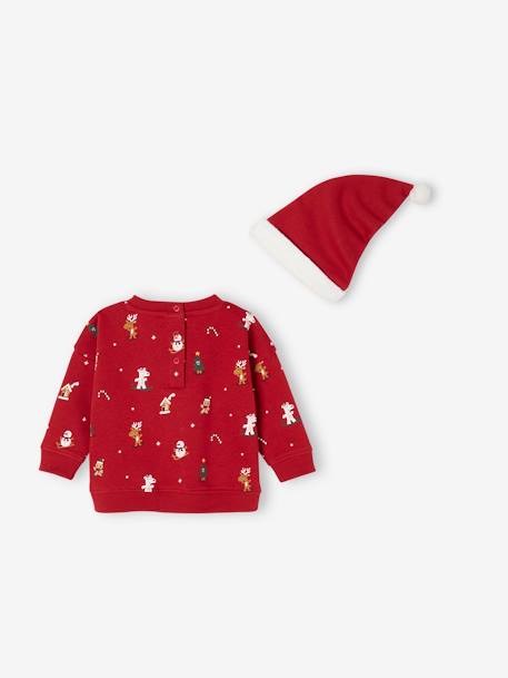 Baby Weihnachts-Geschenkset: Sweatshirt & Mütze rood - vertbaudet enfant 