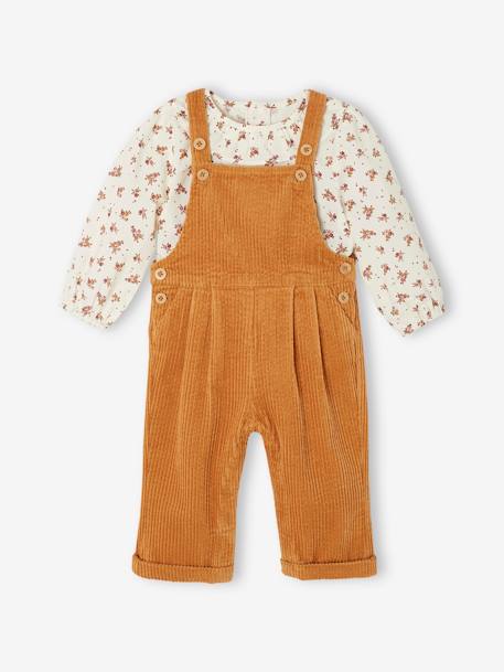 Babyset blouse + salopette karamel+oudroze - vertbaudet enfant 