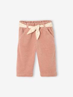 Baby-Broek, jean-Wijde fluwelen broek met gebloede riem voor baby's