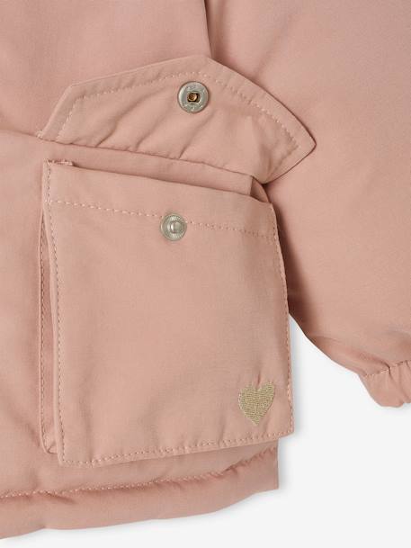 Omkeerbaar donsjack/parka voor baby oudroze - vertbaudet enfant 