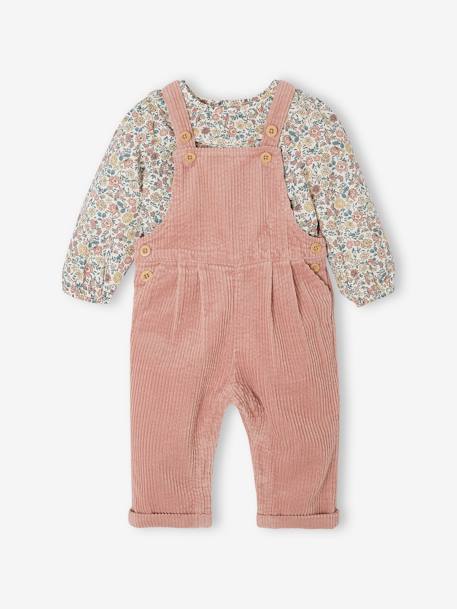 Babyset blouse + salopette karamel+oudroze - vertbaudet enfant 