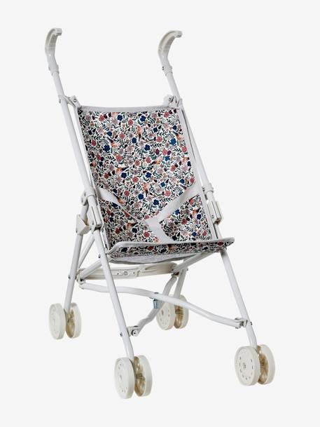 Rieten kinderwagen voor pop ecru+geel+groen+wit - vertbaudet enfant 