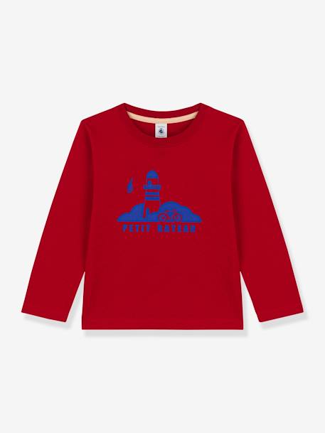 Kindershirt met lange mouwen PETIT BATEAU in biologisch katoen rood - vertbaudet enfant 