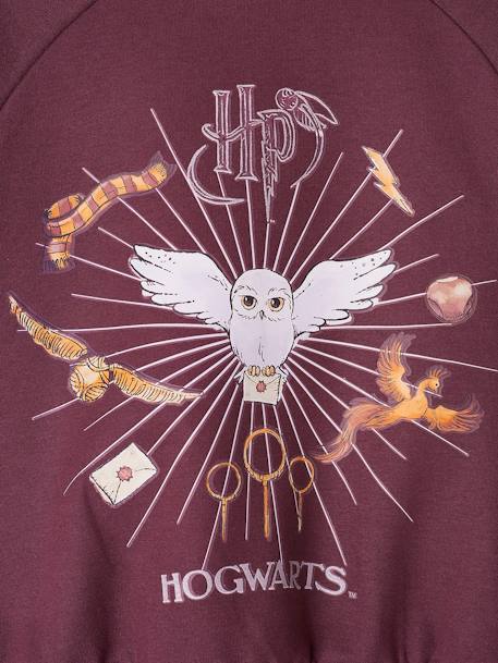 Harry Potter® meisjessweatshirt met Hedwig-motief en glitterdetails pruim - vertbaudet enfant 