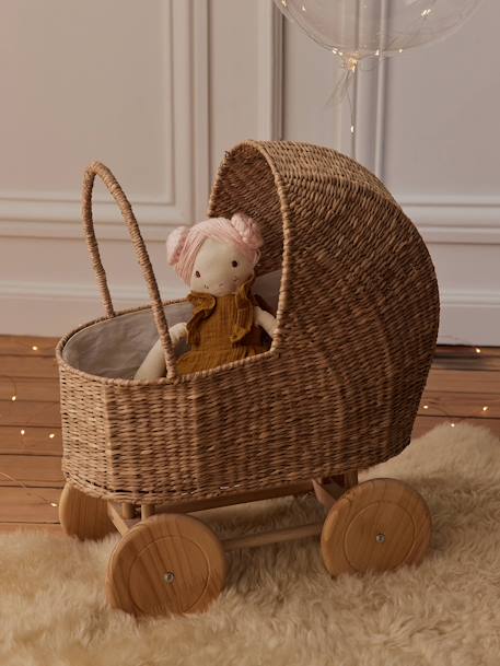 Poppenwagen van rotan Wit - vertbaudet enfant 