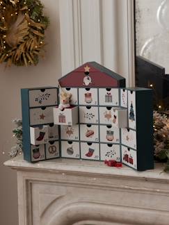 Linnengoed en decoratie-Adventskalender huis van karton