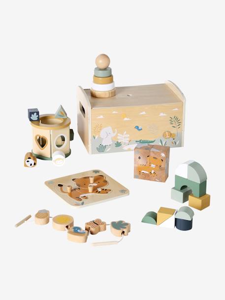 Multifunctionele box van FSC 100%-hout groen - vertbaudet enfant 