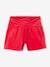 Meisjesshort van glad fluweel met geknoopt effect vooraan rood - vertbaudet enfant 