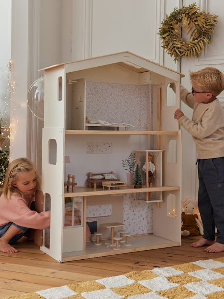 FSC 100% houten poppenhuis wit - vertbaudet enfant 