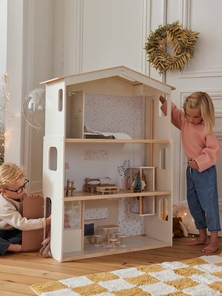 FSC 100% houten poppenhuis wit - vertbaudet enfant 