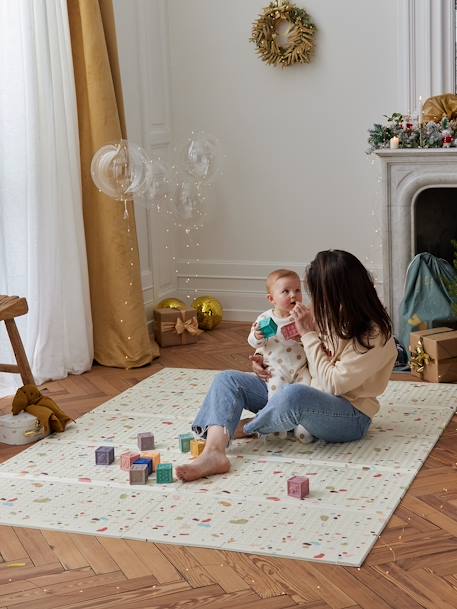 Waterdichte mat voor motoriek beige+blauw+meerkleurig - vertbaudet enfant 