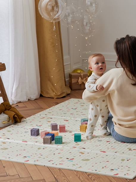 Waterdichte mat voor motoriek beige+blauw+meerkleurig - vertbaudet enfant 