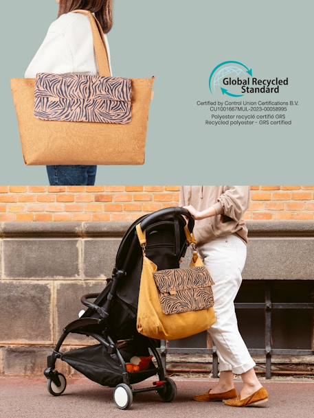 Tote bag BABYMOOV beige+bruin, bedrukt - vertbaudet enfant 