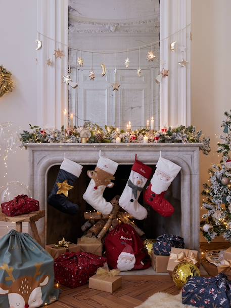 Houten kerstslinger met gouden maan en sterren goud - vertbaudet enfant 