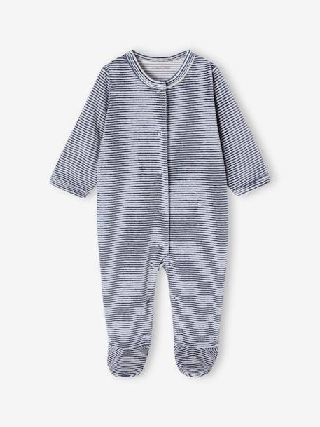 Set van 2 fluwelen pyjamapakjes nachtblauw - vertbaudet enfant 