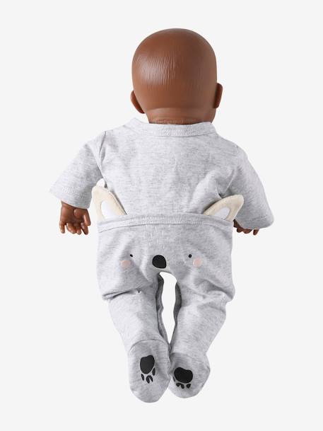 Koala pyjama voor 30/33 cm en 36 cm poppen grijs - vertbaudet enfant 