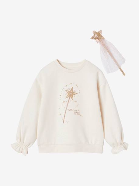 Kerstdoos 'magische toverstaf' voor meisjes sweater + toverstaf ecru - vertbaudet enfant 