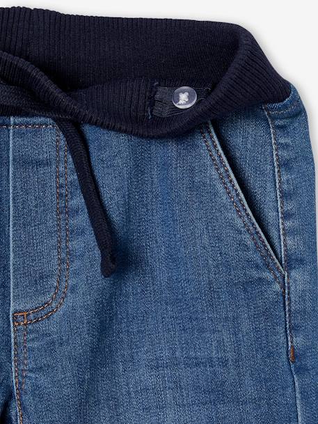 Onverwoestbare, rechte jeans met fleecevoering jongen stone - vertbaudet enfant 