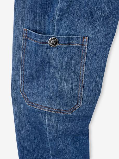 Onverwoestbare, rechte jeans met fleecevoering jongen stone - vertbaudet enfant 