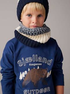 Jongens-T-shirt, poloshirt, souspull-Natuur-T-shirt met flockdetails voor jongens