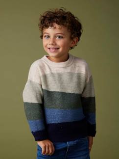 Jongens-Trui, vest, sweater-Colourblock trui van schuimsteek jongens