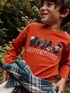 -Jongensshirt met wild-motief in bouclé