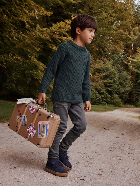 Gekleurde slim fit MorphologiK MEDIUM jongens beige+groen+groengrijs+hemelsblauw+leiblauw+nachtblauw+terracottategel - vertbaudet enfant 