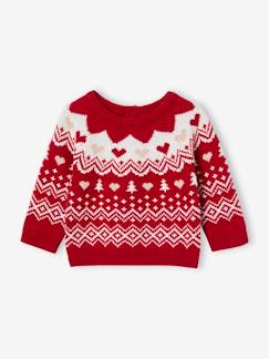 Baby-Trui, vest, sweater-Jacquard meisjestrui voor de kerst