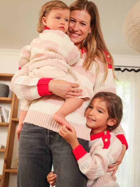 Matchy matchy gestreepte damestrui familie-capsulecollectie roze, gestreept - vertbaudet enfant 