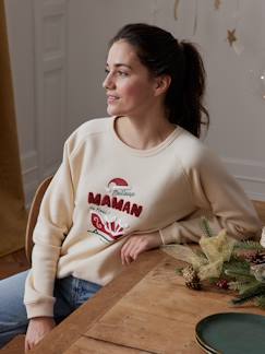 Zwangerschapskleding-Trui, vestje-Damessweater "Meilleure maman de Noël" familie-capsulecollectie