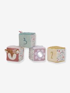 Speelgoed-Eerste levensjaren-Set van 4 zachte blokken - Flowers & Butterflies - LITTLE DUTCH