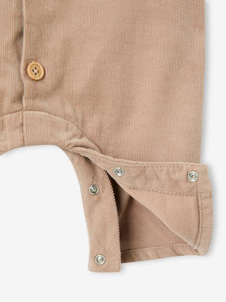 Ribfluwellen salopette voor baby's beige - vertbaudet enfant 