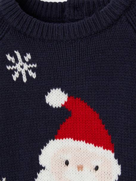 Baby Jacquardpullover mit Weihnachtsmann marineblauw - vertbaudet enfant 