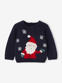 Baby-Trui, vest, sweater-Trui-Jacquard babytrui met kerstman