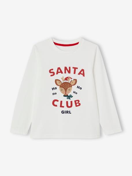 Kerstpyjama voor meisjes 'Santa Club' familie-capsulecollectie ecru - vertbaudet enfant 