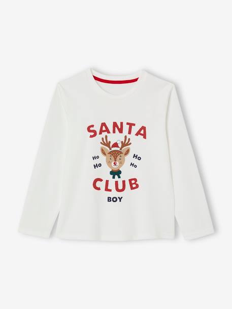 Kerstpyjama voor jongens 'Santa Club' familie-capsulecollectie ecru - vertbaudet enfant 